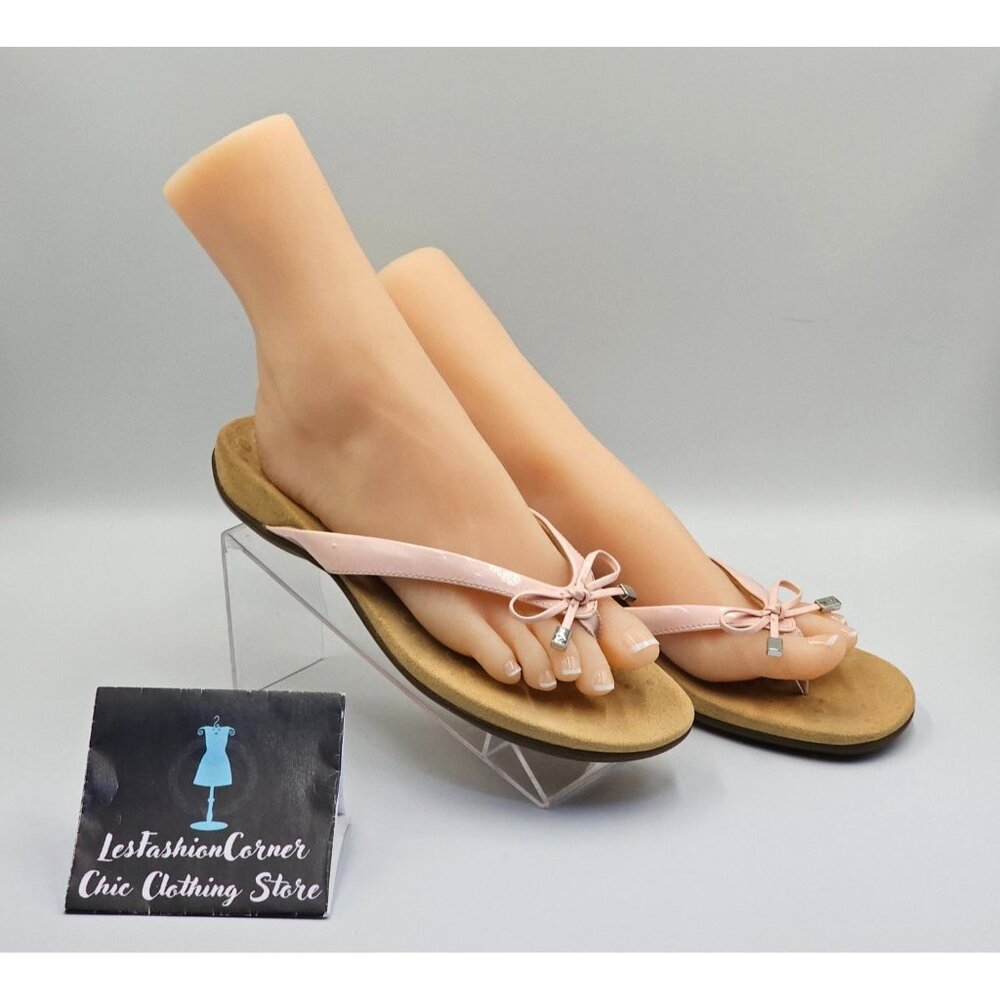 Vionic Women's Pink Bow Flip Flop Sandals Size 9 - Picture 4 of 16